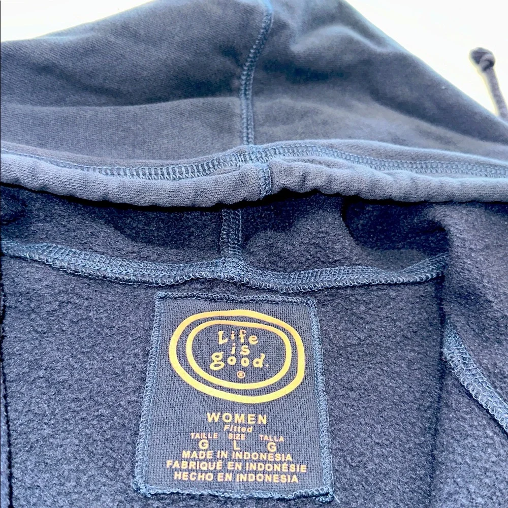 LIFE IS GOOD SIZE L~PEACE SIGN LOVE ZIP UP SWEATSHIRT JACKET ~HOODIE TOP SHIRT - Picture 9 of 12